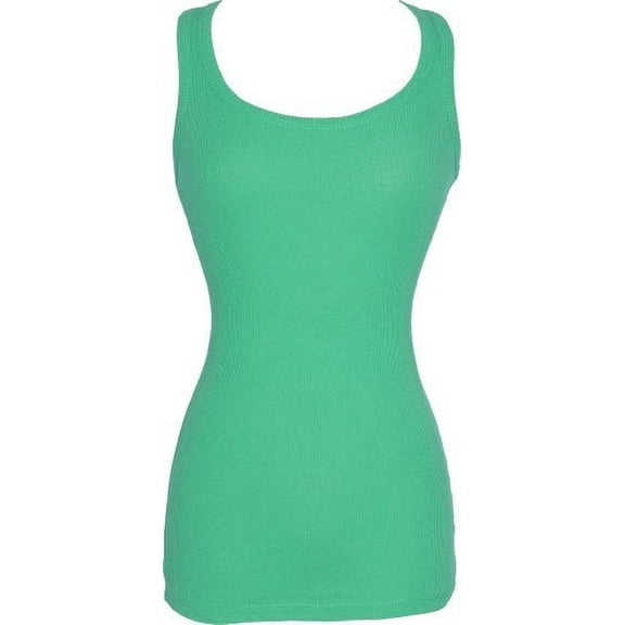 Long And Lean Ribbed Cotton Tank Top Junior Plus Size
