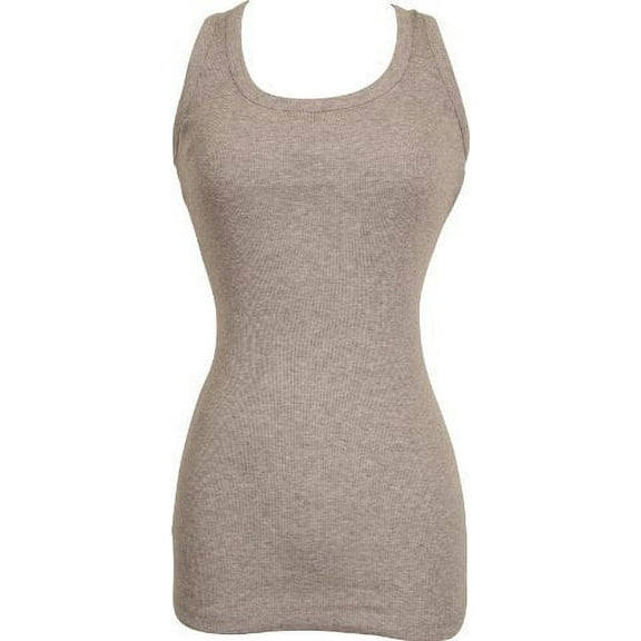 Long And Lean Ribbed Cotton Tank Top Junior Plus Size
