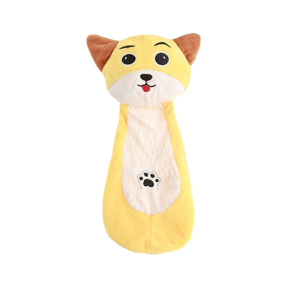Long Animal Squeaky Plush Dog Toy – Raccoon,Panda & Fox Shapes for Fetching,Interactive Soft Puppy Toy for Comforting Play