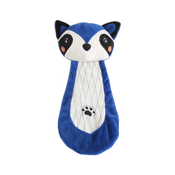 Long Animal Squeaky Plush Dog Toy – Raccoon,Panda & Fox Shapes for Fetching,Interactive Soft Puppy Toy for Comforting Play