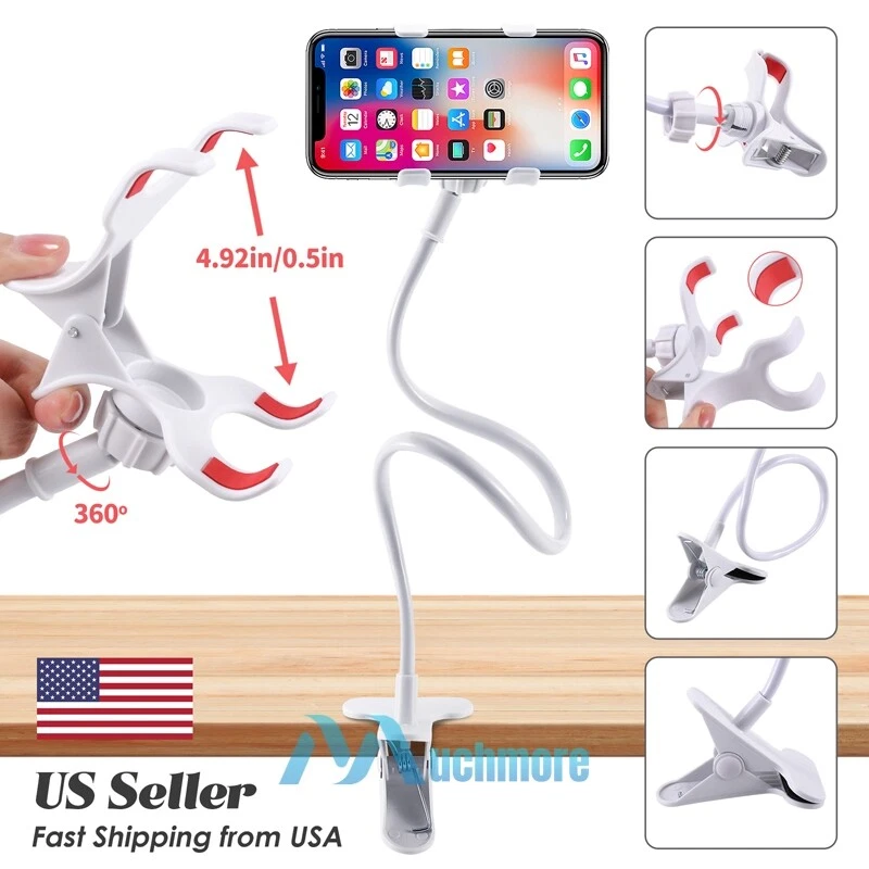 Long Arm Bed Desk Lazy Phone Holder Mount Stand 360 Flexible Universal Bracket