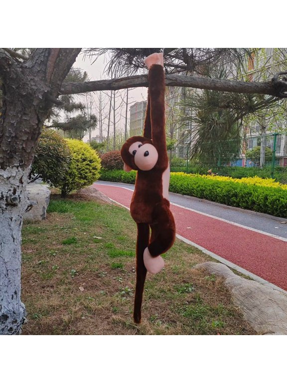 Long Arm Monkey Plush Hanging Stuffed Animal Funny Interactive Toy Brown