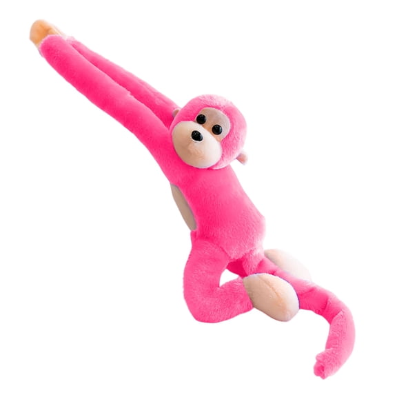 Long Arm Monkey Plush Toy 27.56" - Soft Bendable Stuffed Animal for Hugging & Hanging Pink