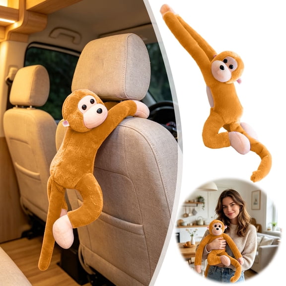 Long Arm Monkey Plush Toy - Soft Huggable Stuffed Animal with Sound, Cute Hanging Design for Kids and Toddlers, Perfect Birthday Gift (27.6 Inches)