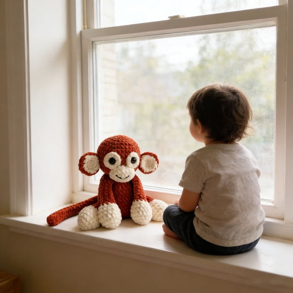 Long Arm Punch Monkey Plushie Soft Stuffed Animal Pillow Cute Boxer Monkey Doll Stress Reliever Nursery Decoration Gift for Children Teens Adults Home Decor