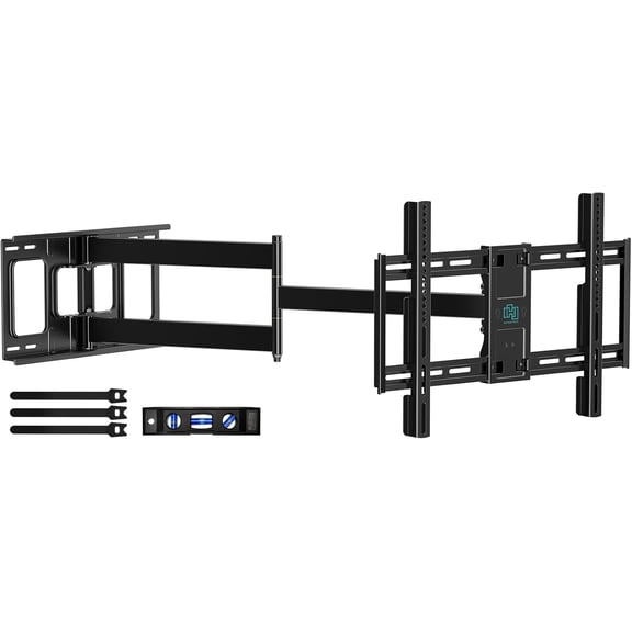 Long Arm TV Wall Mount for 42-80 inch TVs, Full Motion with 43 inch Extension Articulating Arms, Swivel and Tilt TV Bracket, Holds up to 110 lbs, Max VESA 600x400mm