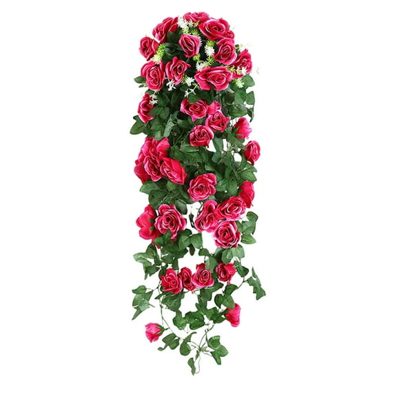 Long Artificial Rose Vine Garland, Hanging Fake Flower Decor for Walls, Wedding Arch, Home Decor, Rustic Bridal Shower Party, Mantle & Indoor Outdoor Decorations
