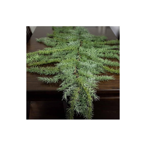 Long Artificial Winter Holiday Pine (78 inch Long) by Drevy - Weather Resistant Wispy Christmas Pine That is Outdoor Friendly