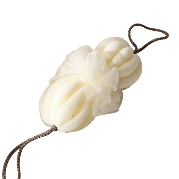 Long Back Scrubber Strip | Stretchable Bath Flower for Effortless Back Scrubbing | Soft Double-Layer Mesh with Hanging Rope | Green or White