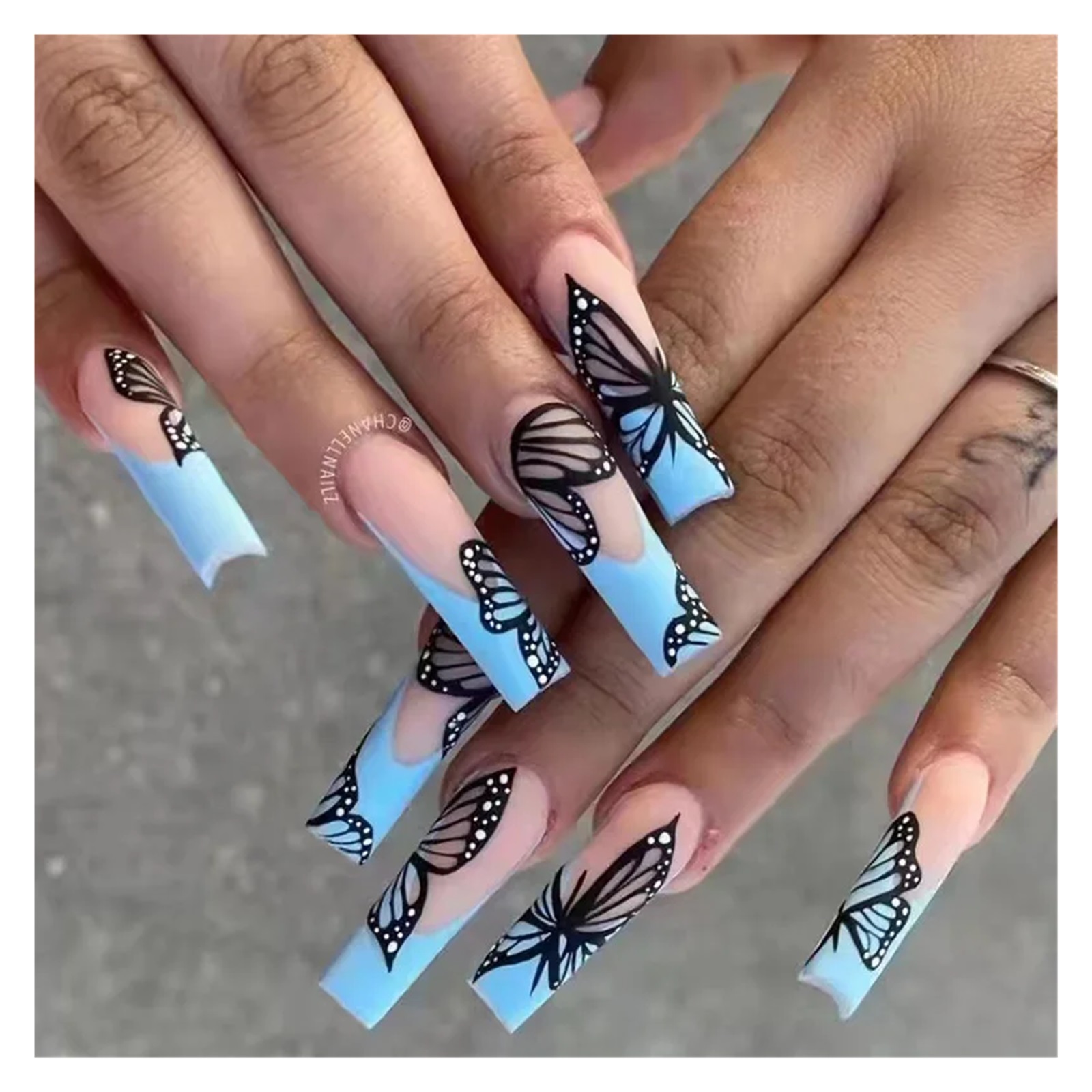 Long Ballet Fake Nails With Bow Design Pink Coffin Nails Wearable French Fake Nails Fully Covered Nail Art Tips