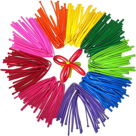 Long Balloons 12" 100 Pack Twisting Animal Balloons Thickening Latex Modeling Long Magic Assorted Color Balloons for Model Halloween Weddings Birthdays Festival Party Decorations