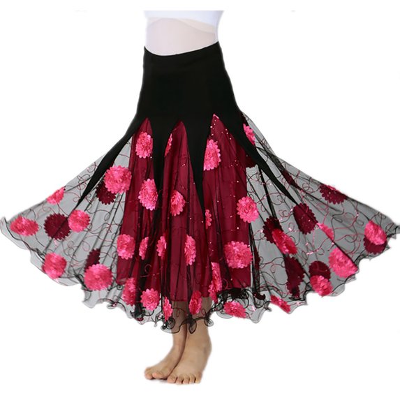 Long Ballroom Smooth Flamenco Fashion Waltz Modern Dance Skirts Clothes Cheap