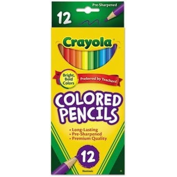 Long Barrel Colored Woodcase Pencils, 3.3 mm, 12 Assorted Colors/Set 7 Sets