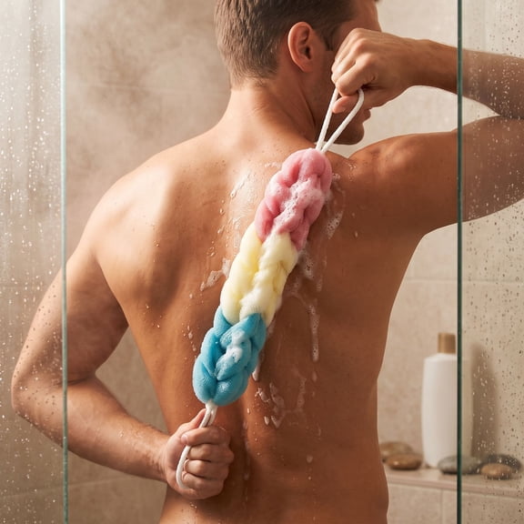 Long Bath Cleansing Strip Body Washing Tool Shower Scrubber for Bathroom Bathing Home Back Cleaning Rich Foam Bath Supply Adults Women Men