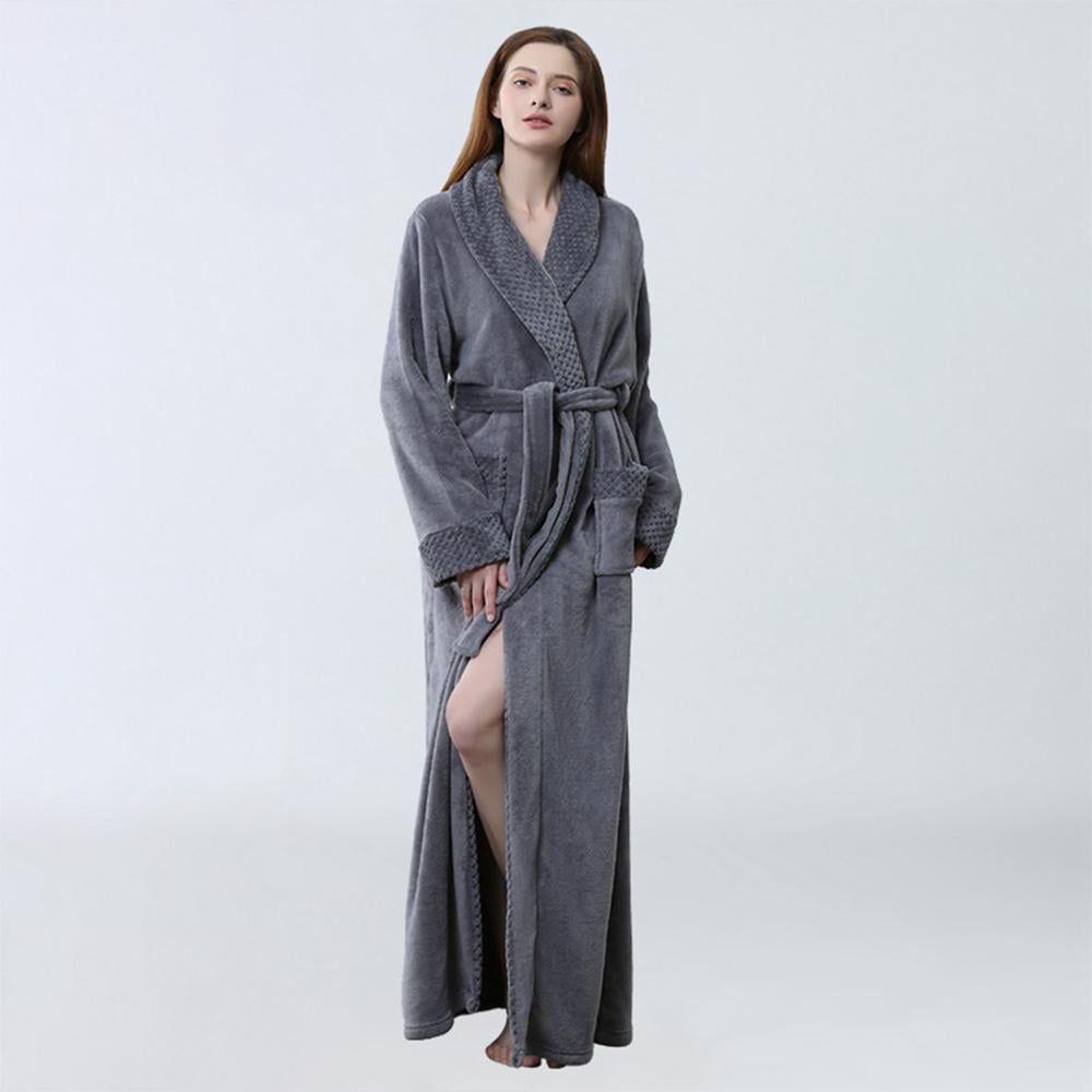 Long Bath Robe for Men And Womens Plush Soft Bathrobes Nightgown Ladies  Pajamas Sleepwear Housecoat Couple Bathrobe