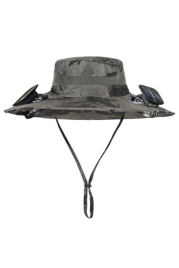 Long Battery Life Solar Fan Hat, Large Brim Sun Protection Cap with Powerful Double Fans, Lightweight Breathable Design for Outdoor Adventures