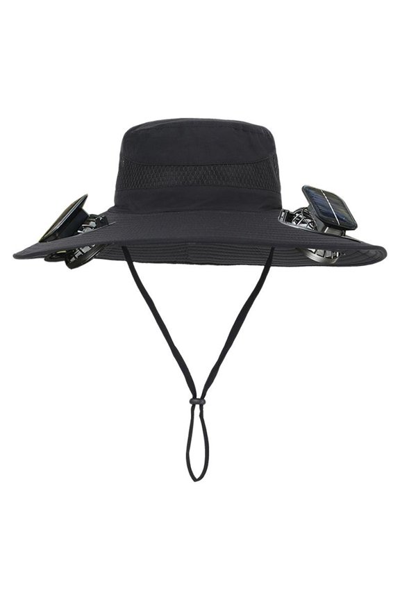Long Battery Life Solar Fan Hat, Large Brim Sun Protection Cap with Powerful Double Fans, Lightweight Breathable Design for Outdoor Adventures