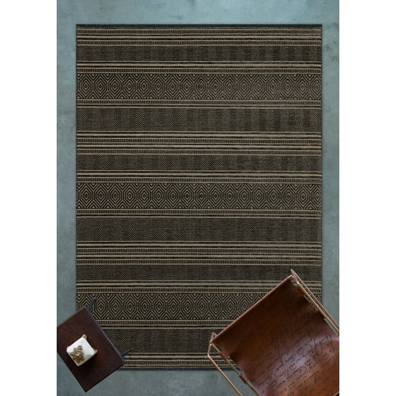 Long Beach Anthracite Area Rugs for Living Room Washable Rugs Boho Moroccan Area Rug Soft Neutral Geometric Bohemian Distressed Indoor Rug for Bedroom Dining Room Office Nonslip Rug