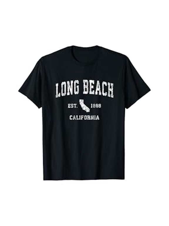 Long Beach California CA Vintage Athletic Sports Design T-Shirt