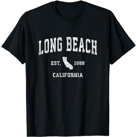 Long Beach California CA Vintage Athletic Sports Design T-Shirt