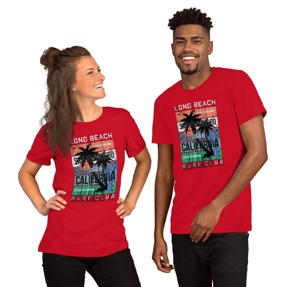 Long Beach California Surf Club Unisex t-shirt (Red, L)