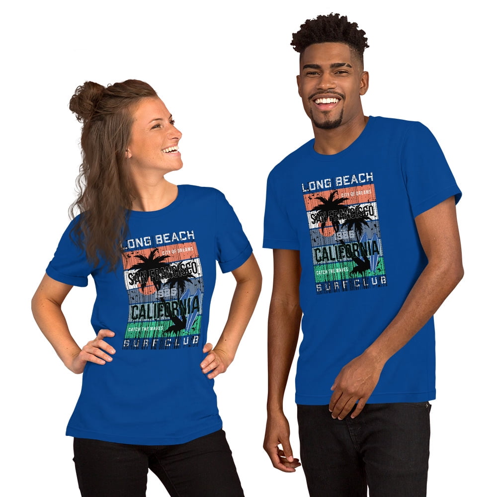 Long Beach California Surf Club Unisex t-shirt (True Royal, L)