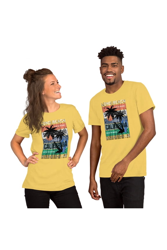 Long Beach California Surf Club Unisex t-shirt (Yellow, 2XL)