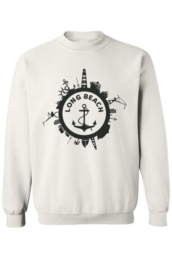 Long Beach Design Sweatshirt Men -Image by Shutterstock, Male Large