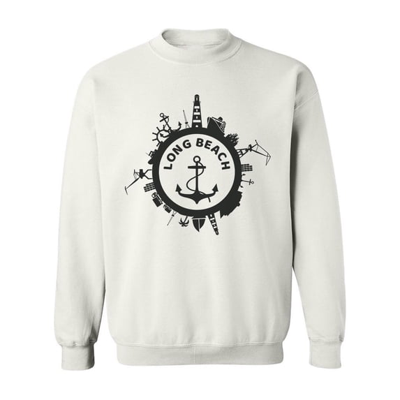 Long Beach Design Sweatshirt Men -Image by Shutterstock, Male x-Large