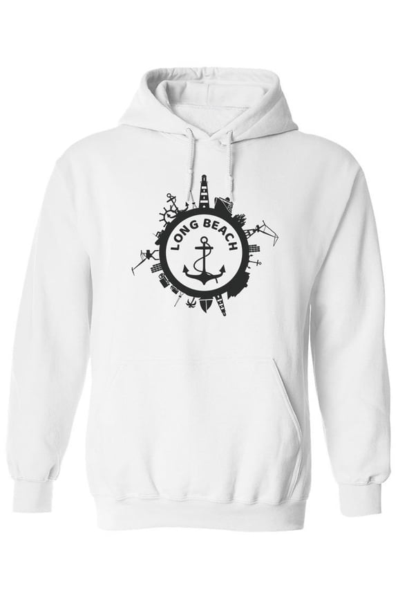 Long Beach. Hoodie Men -Image by Shutterstock, Male x-Large