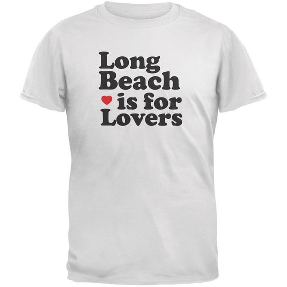 Long Beach Is For Lovers White Adult T-Shirt - 2X-Large
