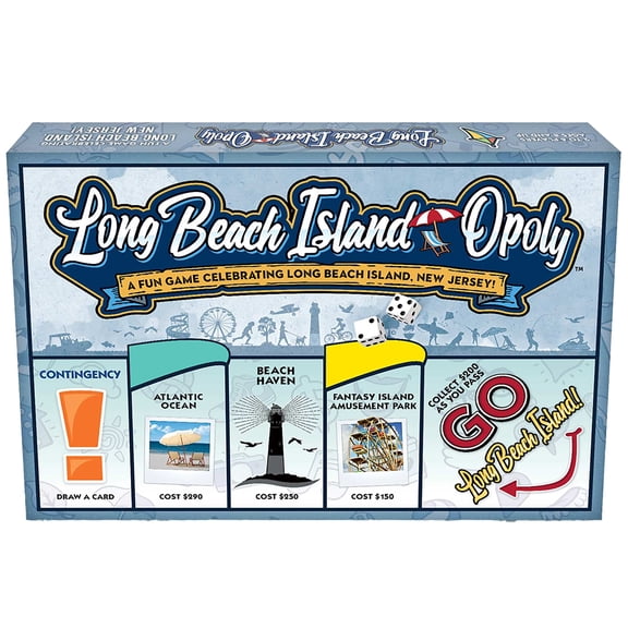 Late For The Sky: Long Beach Island-Opoly - Vacation Destination Themed Opoly-Style Board Game, Family Strategy, 2-6 Player Traditional or 1hr Version
