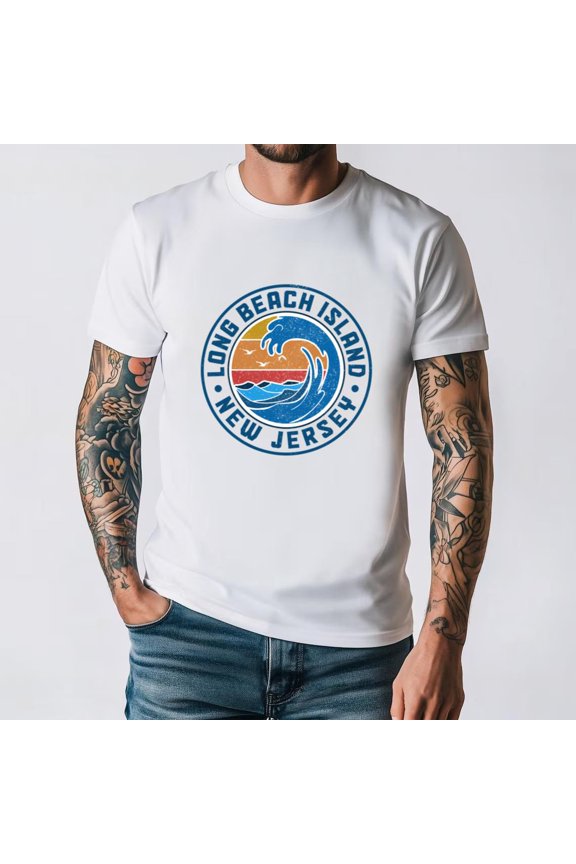 Long Beach Island Relaxation Summer Vacation Beach Ocean Surf Unisex T-Shirt, for men & women, up to size 5XL.