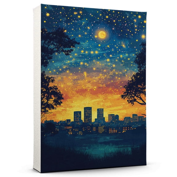Long Beach Island Travel Canvas Prints, New Jersey Starry Night Travel decor, Long Beach Island Map Poster, New Jersey Travel Decor Artwork - 98AZ777