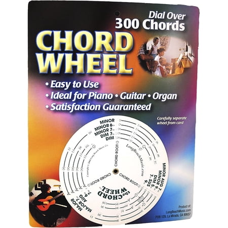 Long Beach Music Chord Wheel, Note Finder for Chords, Portable with Protective Backing
