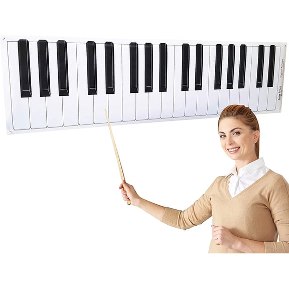 Long Beach Music Classroom Keyboard Poster, No Frame, Laminated, Washable