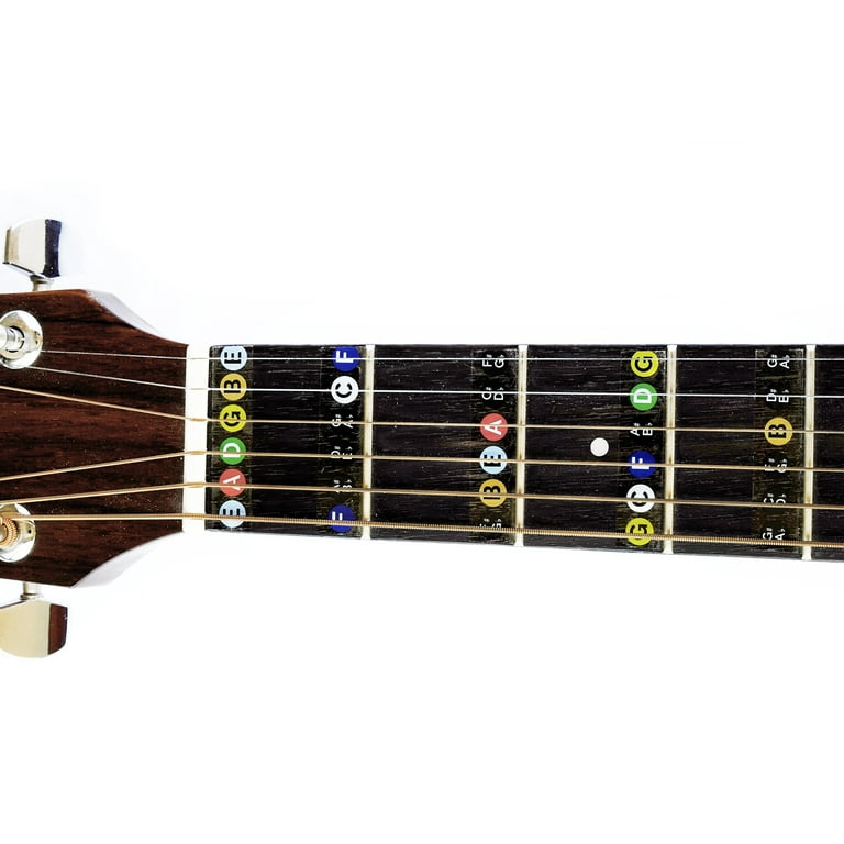 Long Beach Music Guitar Fret Stickers Vinyl Color Coded for Fretboard Note Positions