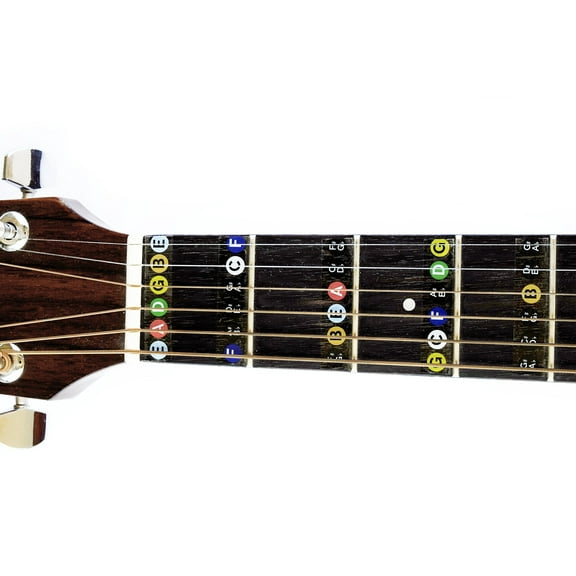 Long Beach Music Guitar Fret Stickers, Vinyl, Color Coded, for Fretboard Note Positions