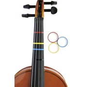 Long Beach Music Mini Violin Plastic Fingering Tape for Fretboard Note Positions, Yellow, Blue, Red
