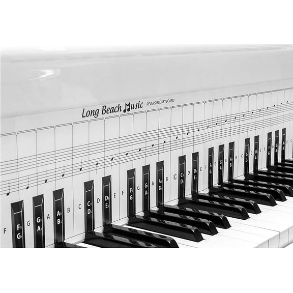 Long Beach Music Practice Keyboard Chart, 3-D Full-Sized, 88 Keys and Notes, 2-Sided, 48" Long