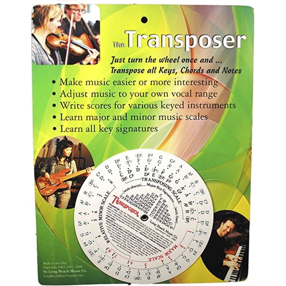 Long Beach Music Transpose Tool for Notes with Instructions, Made in USA
