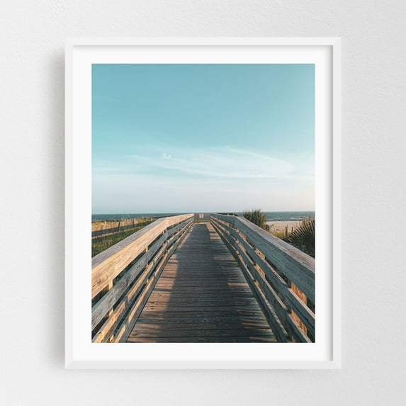 Long Beach Path - Long Beach New York Photography Beach Coast Nature Ocean Minimalist Scenic Landscape White Framed Wall Art Print 6 x 8 inches