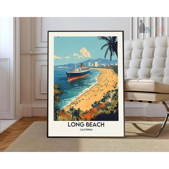 Long Beach Print, Long Beach Wall Art, Long Beach Poster, Long Beach Photo, Long Beach Poster Print, Long Beach California Poster Wall Art, Modern Wall Decor, 12x18 UNFRAMED