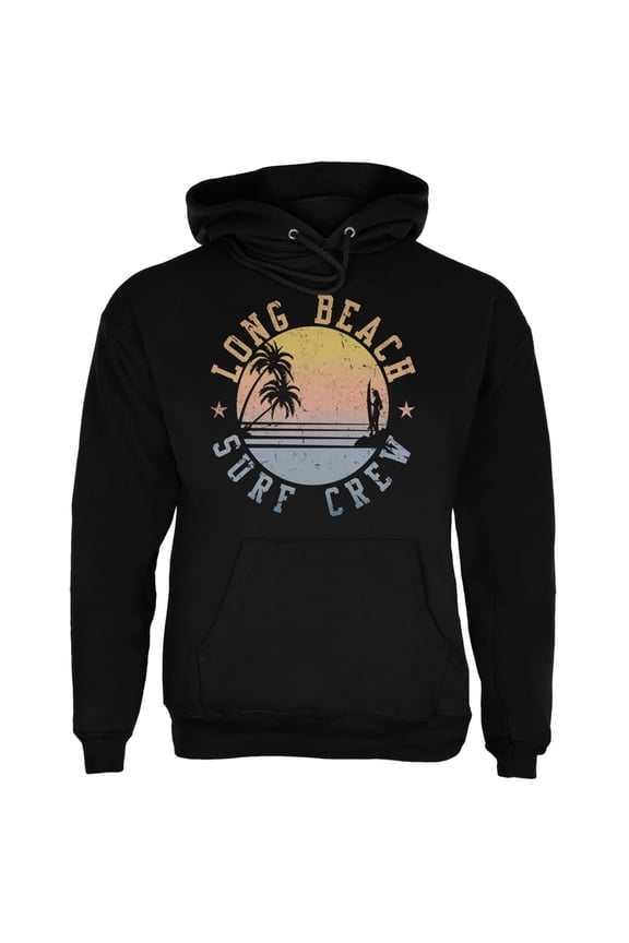 Long Beach Surf Crew Black Adult Hoodie - Small