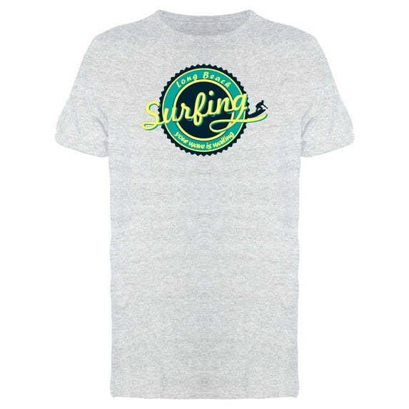 Long Beach Surfing Label T-Shirt Men -Image by Shutterstock, Male Medium