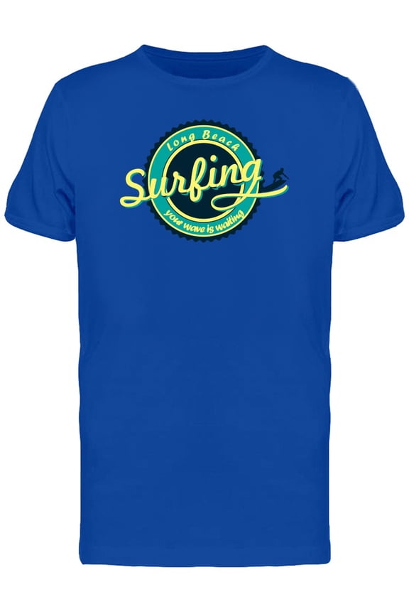 Long Beach Surfing Label T-Shirt Men -Image by Shutterstock, Male Medium