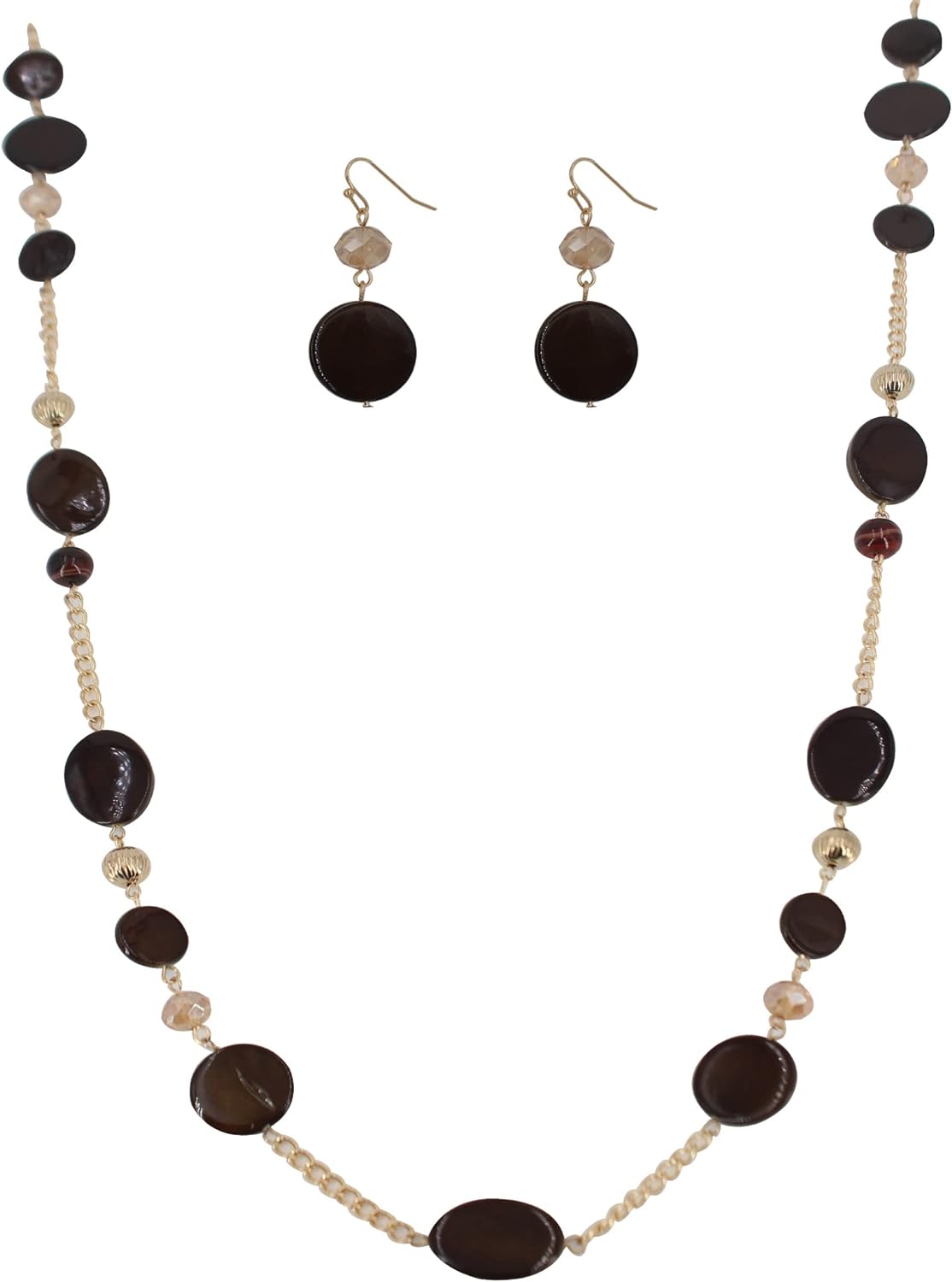 Long Bead Necklaces For Women Link Chain Multi Color Necklace Earring