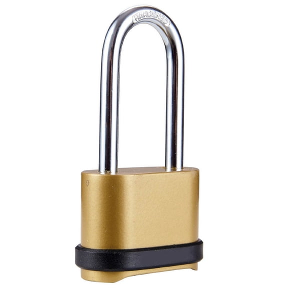Long Beam Combination Lock, Padlock, Extended Lock Hook Bottom, Four Zinc Alloy All-Metal Long Hook Combination Lock