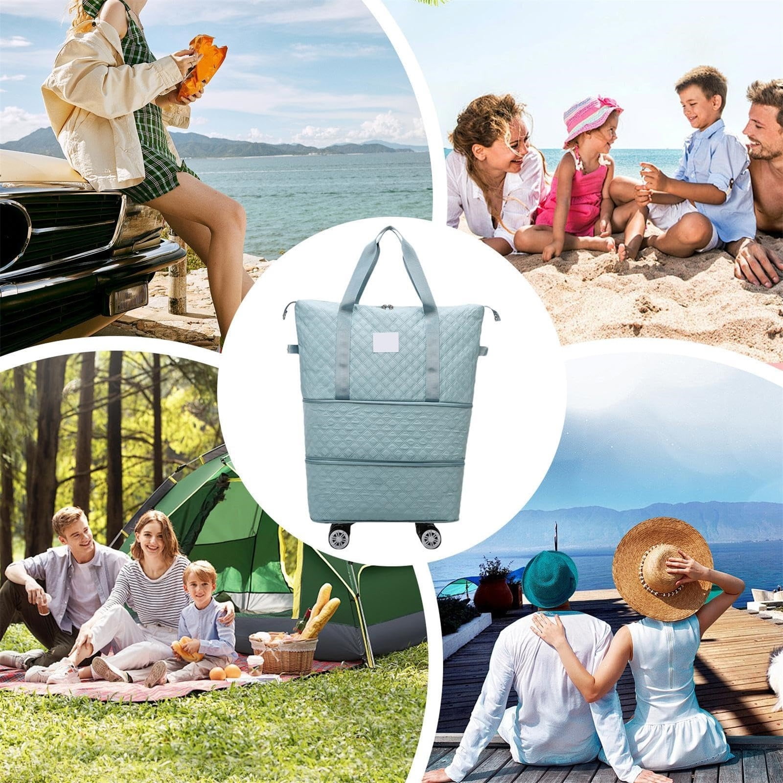 Long under Bed Storage Wheeled Travel Duffel Bag Expandable Suitcase