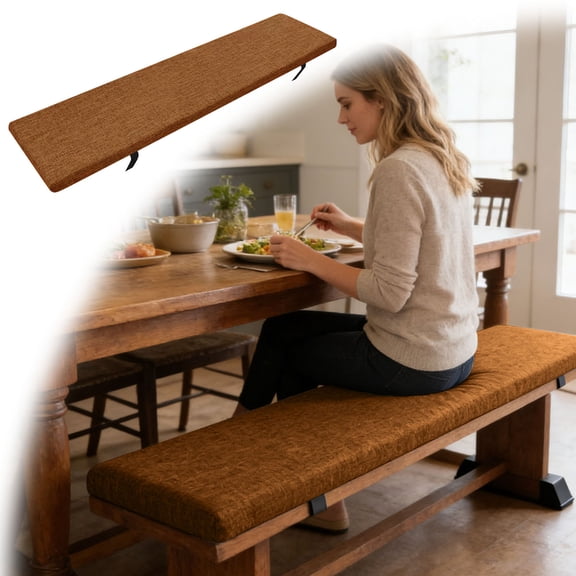 Long Bench Cushion for Indoor Seating – 39.4x15.7 Inch Rectangular Foam Pad – Comfortable Kitchen Island Counter Cushion with Ties – 1 Pack